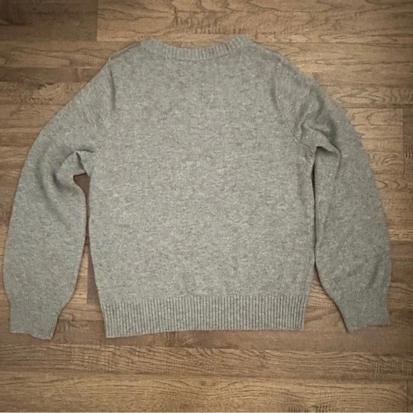$118 J. Crew Crewneck Sweater with Jeweled Buttons Wool blend, Gray, M, Medium - Picture 6 of 11